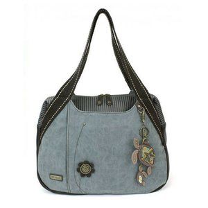 Chala Handbag Bowling with Turtle Fob, Indigo